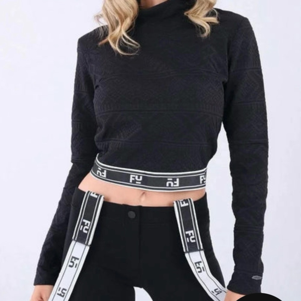 Freddy Charcoal Textured Knit Top NWT